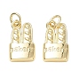 Rack Plating Brass Pendants, Baguette Bread Charm, with Jump Ring, Cadmium Free & Lead Free, Long-Lasting Plated