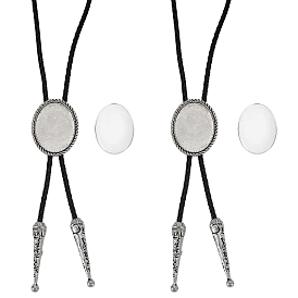 Наборы для самостоятельного изготовления пряжек для галстука bollo, включают цепные ремни из коровьей кожи, сплавная фурнитура и стеклянные кабошоны