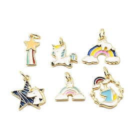 Латунь эмаль прелести, с прыжковых колец, стойки покрытие, реальный 18 k позолоченный, без свинца и без кадмия, долговечный