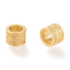Eco-Friendly Alloy European Style Beads, Large Hole Beads, Long-Lasting Plated, Cadmium Free & Nickel Free & Lead Free, Column