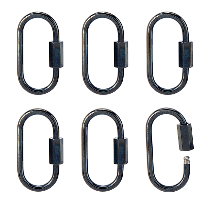 6 шт. 304 подвески с винтовым карабином из нержавеющей стали, для изготовления ожерелий, быстрые ссылки, овальные