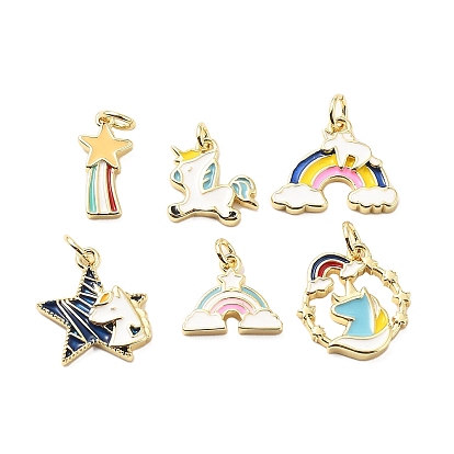 Латунь эмаль прелести, с прыжковых колец, стойки покрытие, реальный 18 k позолоченный, без свинца и без кадмия, долговечный