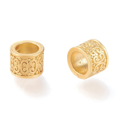 Eco-Friendly Alloy European Style Beads, Large Hole Beads, Long-Lasting Plated, Cadmium Free & Nickel Free & Lead Free, Column