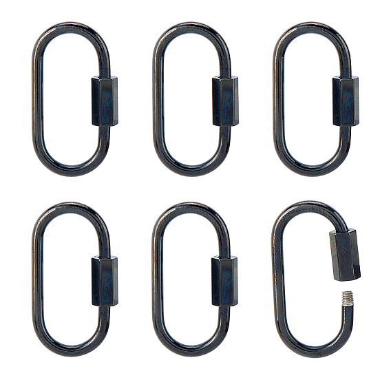 6 шт. 304 подвески с винтовым карабином из нержавеющей стали, для изготовления ожерелий, быстрые ссылки, овальные