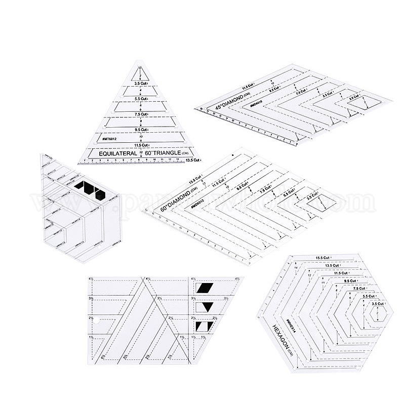 Patchwork Ruler 60 Degree Triangle Quilting Ruler Patchwork Acrylic  Template