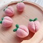 3D Peach Handmade Wool Felt Craft, DIY Ornament Accessories for Car Decor Hair Clip Fridge Magnet Phone Case Brooch