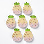 Cellulose Acetate(Resin) Cabochons, with Glitter Powder, Pineapple