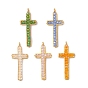 Стеклянные подвески, крест прелести, с подвесками из сплава и медной проволокой, граненые