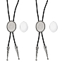 DIY Blank Bollo Tie Buckle Making Kits, include Cowhide Leather Chain Belts, Alloy Findings & Glass Cabochons