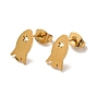 PVD Vacuum Plating 304 Stainless Steel Stud Earrings, Rocket with Star