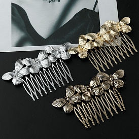 Peines de pelo de aleación de mariposa, accesorios para el cabello para mujer niña
