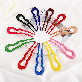 Simple Solid Color Hairpin for U-shaped Hairpin Back Head Bun Hairpin.