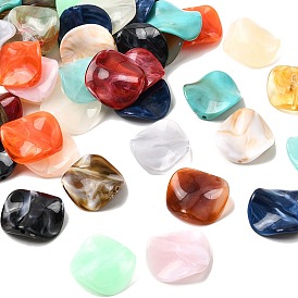 Непрозрачные акриловые бусины, имитирующие драгоценные камни, витой плоский круглый двухцветный