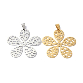 304 Stainless Steel Pendants, Flower
