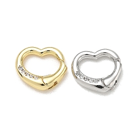 Messing Micro Pave klare Zirkonia Feder Tor Ringe, Herz, cadmiumfrei und bleifrei, Gestell, langlebig überzogen
