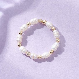 Регулируемые кольца на палец из натурального культивированного пресноводного жемчуга для женщин, стрейч-кольца