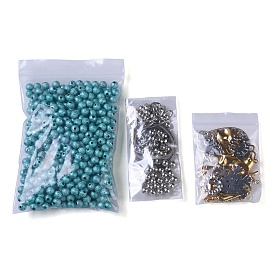 DIY Stainless Steel Findings & Steel Wires & Brass Beads & Acrylic Beads Kits