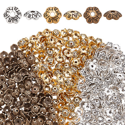 600шт 3 цвета 6-лепестки тибетского сплава колпачки для цветов из бисера, без кадмия и без свинца