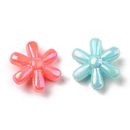 Acrylic Beads, AB Color Plated, Flower