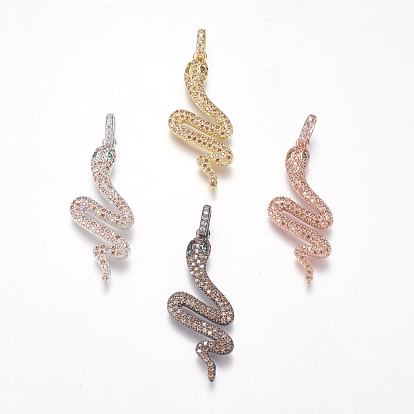 Латунные микро проложить кубического циркония подвески, змея