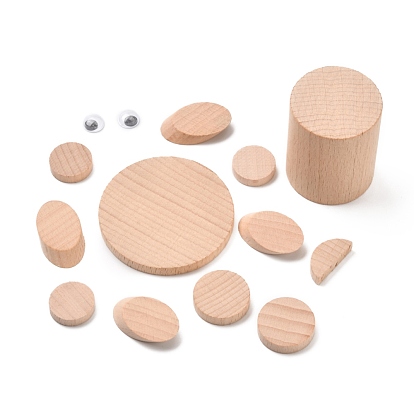 DIY Woodwork 3D Panda Animal Wood Chip Tree Branch Material Pack, for Kindergarten Handmade Educational Toys