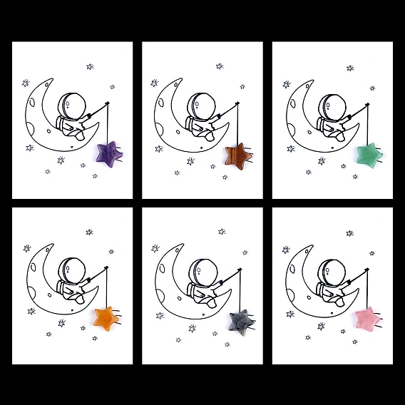 Резные фигурки звезд из натуральных и синтетических драгоценных камней, украшение, для домашнего украшения рабочего стола, Подарочная карта своими руками с вдохновением