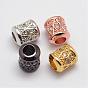 Brass Micro Pave Cubic Zirconia Beads, Column, Lead Free & Nickel Free