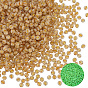 1100Pcs Luminous Acrylic Beads, Glow in the Dark, Metal Enlaced, Horizontal Hole, Flat Round with Number