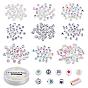 DIY Jewelry Making Kits, Including Round & Flat Round & Rectangle & Cube Acrylic Beads, Elastic Crystal Thread