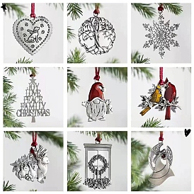 Décoration pendentif en alliage sur le thème de Noël, pour l'ornement suspendu d'arbre de Noël