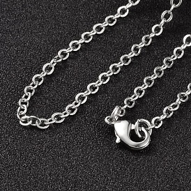 Brass Cable Chains Necklaces, with Lobster Clasps