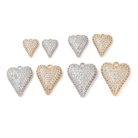Латунные микропаве прозрачные подвески с фианитом, без кадмия, без никеля и без свинца, сердце