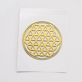 Self Adhesive Brass Stickers, Scrapbooking Stickers, for Epoxy Resin Crafts, Flat Round
