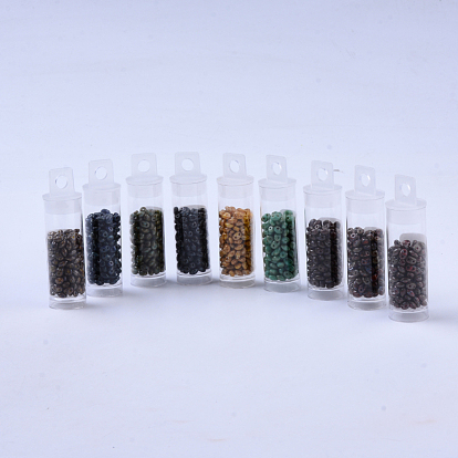 2-Loch Rocailles, tschechische Glas-Duo-Perlen, undurchsichtige Backfarbe Stil