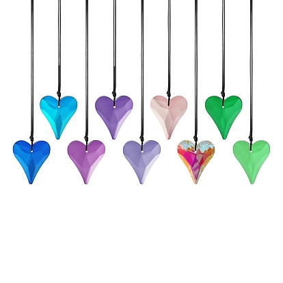 Стеклянное сердце ловец солнца подвесные украшения, создатель радуги, для садовой наружной отделки