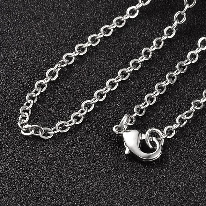 Brass Cable Chains Necklaces, with Lobster Clasps