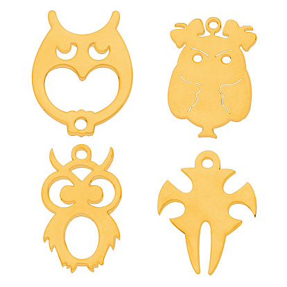 Stainless Steel Charms, Laser Cut, Owl Charm