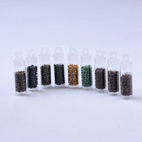 2-Hole Seed Beads, Czech Glass Duo Beads, Opaque Baking Paint Style