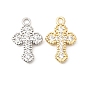 Латунные микропаве прозрачные подвески с фианитом, крест прелести