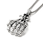 Alloy Skull Hands Pandant Necklace with Box Chains, Gothic Jewelry for Men Women