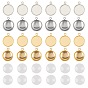 ARRICRAFT DIY Pendant Making Kits,include Brass Flat Round Pendant Cabochon Settings, Plain Edge Bezel Cups and Dome Transparent Glass Cabochons