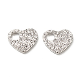 Латунные микро проложить кубического циркония прелести, без свинца и без кадмия, сердце