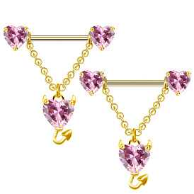 316l Стремя для соски из нержавеющей стали с кубическим цирконием, булавки для пирсинга сосков