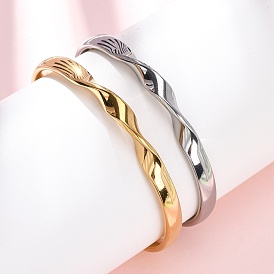 304 женские браслеты-манжеты из нержавеющей стали, скрученный