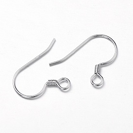 Ganchos de ley pendiente de plata, 14 mm, agujero: 1.5 mm, pin: 0.5, sobre 793pcs / 100g