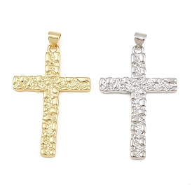 Pendentifs en laiton, breloques en forme de croix martelée, sans cadmium et sans plomb
