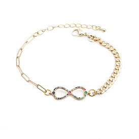 Unlimited Hip Hop Style 8 Infinity Symbol Bracelet with Colorful Zirconia Stones