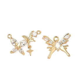 Латунные микро проложить кубического циркония подвески, бабочка