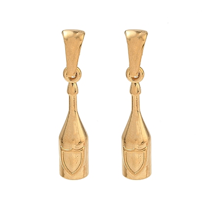 Pendentifs en acier inoxydable, breloques en forme de bouteille de champagne, placage ionique (ip)