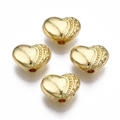 Rack Plating Alloy Beads, Cadmium Free & Lead Free, Heart